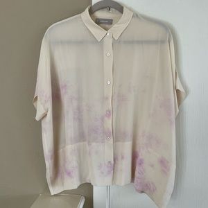Everlane square silk button down shirt size L